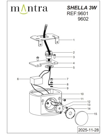 SHELLA * BAÑADOR PARED LED 3W 3000K R. NEGRO